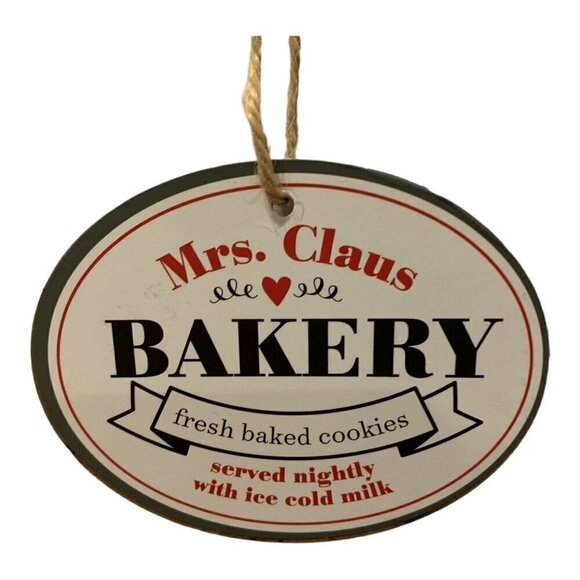 Mrs. Claus Bake Shop Sign 4 Inch Mini Bakery Holiday Christmas Decor Candyland - Picture 1 of 7